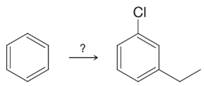 Chapter 15, Problem 15PP, PRACTICE PROBLEM 15.15
Suppose you needed to synthesize m-chloroethylbenzene from benzene.



You 