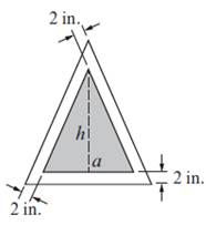 Chapter 4, Problem 12P, An isosceles triangle sign is designed to have a triangular printed area of 600 in.2 (shaded area 
