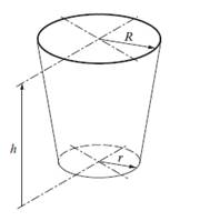 Chapter 7, Problem 9P, A paper cup is designed to have a geometry of a frustum of a cone. Write a user-defined function 