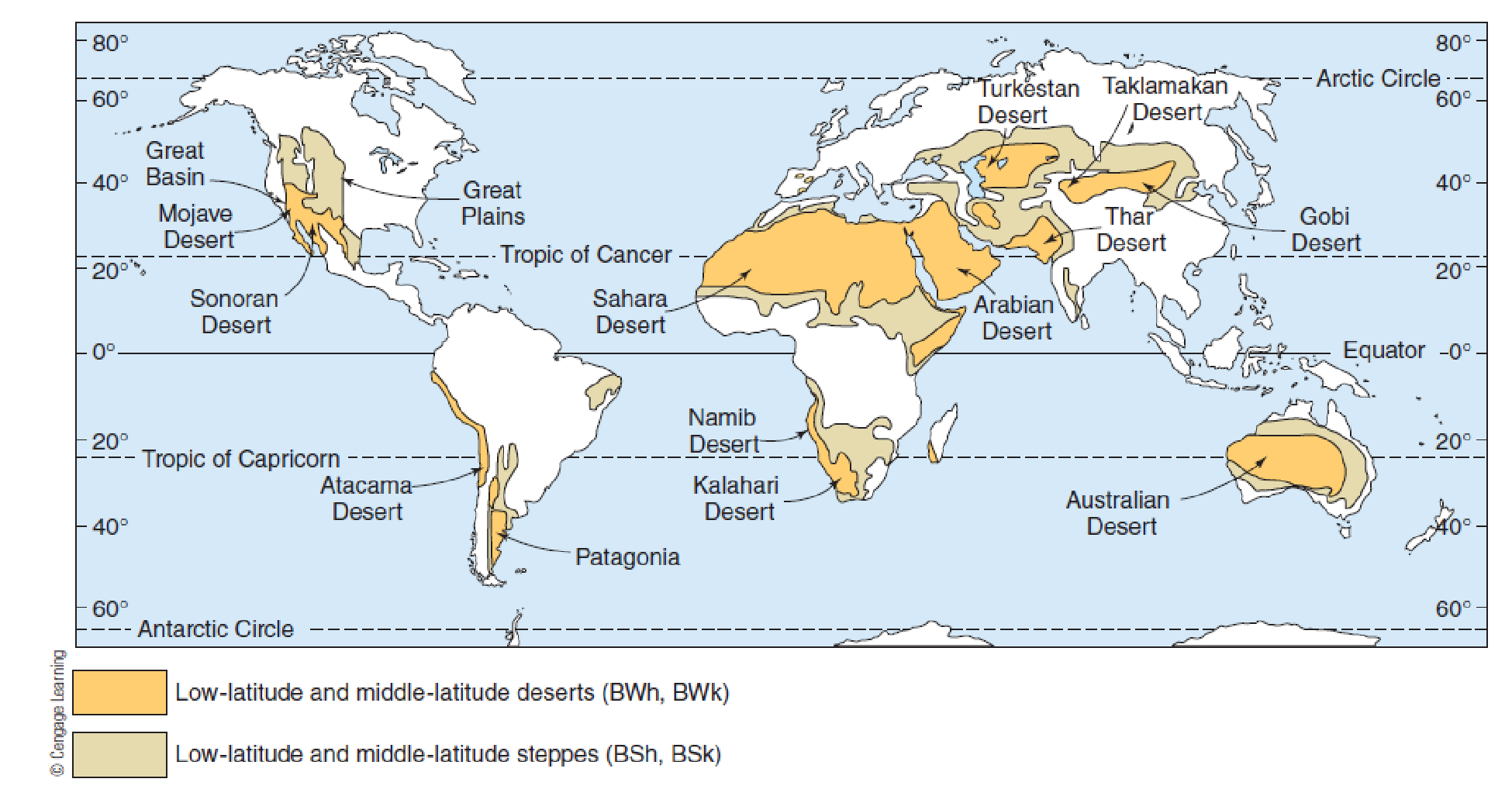 FIGURE 7.17 A map of the world’s arid lands. What does a comparison of ...