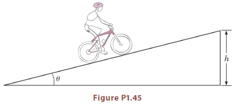 Chapter 1, Problem 45P, Steep grade. A mountain road makes an angle  = 8.5 with the horizontal direction (Fig. P1.45). If 