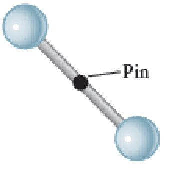 Chapter 14, Problem 3PQ, Two identical balls are attached to a strong,lightweight rod (Fig. P14.3). The rod is supported by a 