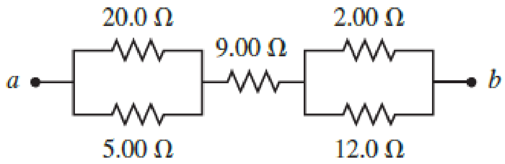 Chapter 29, Problem 45PQ, Figure P29.45 shows five resistors connected between terminals a and b. a. What is the equivalent 