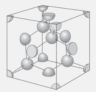 Chapter 21, Problem 21.5E, Figure 21.35 shows a unit cell of diamond. Identify the atoms that define the unit cell and 