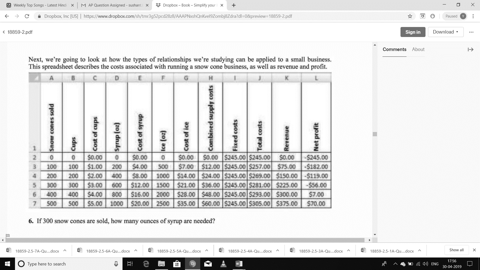 Pathways to Math Literacy with 18 Week ALEKS Access Card, Chapter 2.5, Problem 1A 