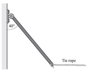 Chapter 5, Problem 23SP, 5.23 [II]	Shown in Fig. 5-14 is a uniform 1600-N beam hinged at one end and held by a horizontal tie 