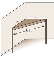 Chapter 7.1, Problem 69PE, A corner shelf is to be made from a triangular piece of plywood, as shown in the diagram. Find the 