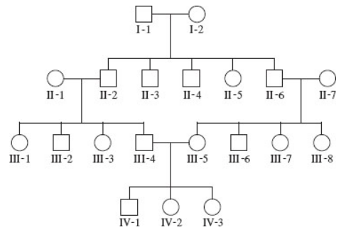 Chapter 27, Problem 26CONQ, 26.	A family pedigree is shown here.


	A.	What is the inbreeding coefficient for individual IV-2? 