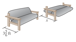 Chapter 1.1, Problem 120PE, Concept 7: Operations on Mixed Numbers A futon, when set up as a sofa, measures 3 5 6 ft wide. When 