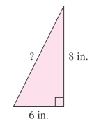 Chapter 10.1, Problem 76PE, For Exercises 75–78, find the length of the third side of each triangle by using the Pythagorean 