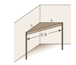 Chapter 11.1, Problem 69PE, A corner shelf is to be made from a triangular piece of plywood, as shown in the diagram. Find the 