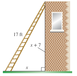 Chapter 6.8, Problem 33PE, A 17-ft ladder rests against the side of a house. The distance between the top of the ladder and the 