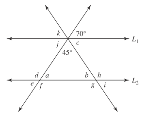 Chapter A.3, Problem 99PE, Concept 5: Triangles
99.	Refer to the figure. Find the measures of angles . Assume that  and  are 