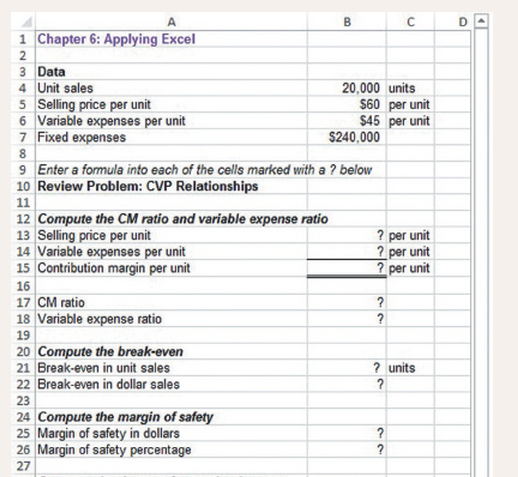 Chapter 6, Problem 2AE, The Excel work sheet from that appears below is to be used to recreate portions of the Review , example  1