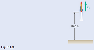 Chapter 11.2, Problem 11.36P, A group of students launches a model rocket in the vertical direction. Based on tracking data, they 