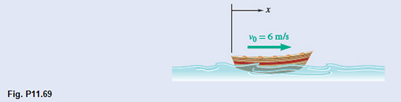Chapter 11.3, Problem 11.69P, In a water-tank test involving the launching of a small model boat, the model's initial horizontal 