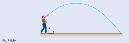 Chapter 11.4, Problem 11.89P, A ball is thrown so that the motion is defined by the equations x=5t and y=2+6t4.9t2 , where x and y 