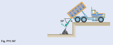 Chapter 11.5, Problem 11.147P, Coal is discharged from the tailgate A of a dump truck with an initial velocity vA=2m/s50 . 