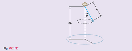 Chapter 12, Problem 12.123RP, A bucket is attached to a rope of length L=1.2 m and is made to revolve in a horizontal circle. 