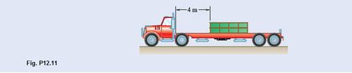 Chapter 12.1, Problem 12.11P, The coefficients of friction the load and the flatbed trailer Shown s=0.40 and k=0.30 . Knowing that 