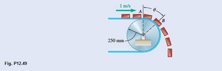 Chapter 12.1, Problem 12.49P, A series of small packages, each with a mass of 0.5 kg, are discharged from a conveyor belt as 