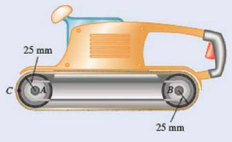 Chapter 15.1, Problem 15.20P, The belt sander shown is initially at rest. If the driving drum B has a constant angular 