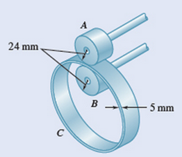 Chapter 15.1, Problem 15.26P, Ring C has an inside radius of 55 mm and an outside radius of 60 mm and is positioned between two 