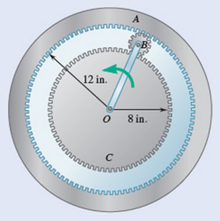 Chapter 15.1, Problem 15.27P, At the instant shown, the angular velocity of crank OB is 100 rpm in the counterclockwise direction. 