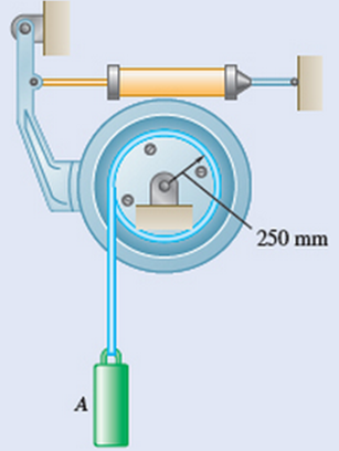 Chapter 15.1, Problem 15.30P, The system shown is held at rest by the brake-and-drum system shown. After the brake is partially 