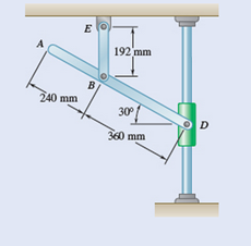 Chapter 15.2, Problem 15.55P, Knowing that at the instant shown the angular velocity of rod BE is 4 rad/s counterclockwise, 