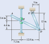 Chapter 15.3, Problem 15.94P, Ann ABD is connected by pins to a collar at B and to crank DE. Knowing that the velocity of collar B 