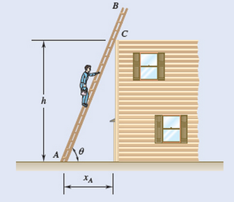 Chapter 15.4, Problem 15.142P, Ladder AB moves over a smooth corner at C while end A moves to the left with a constant velocity vA. 