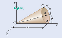 Chapter 15.6, Problem 15.197P, The cone shown rolls on the zx plane with its apex at the origin of coordinates Denoting by the 