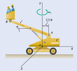 Chapter 15.7, Problem 15.236P, The arm AB of length 16 ft is used to provide an elevated platform for construction workers. In the 