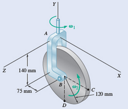 Chapter 15.7, Problem 15.238P, A disk with a radius of 120 mm rotates at the constant rate of 2=5 rad/s with respect to the arm AB 