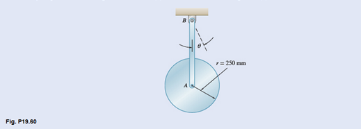 Chapter 19.2, Problem 19.60P, A uniform disk of radius r=250 mm is attached at A to a 650-mm rod AB of negligible mass that can 