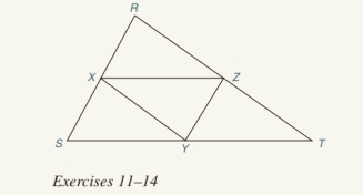 Chapter 4.2, Problem 13E, In Exercises 11 to 14, assume that X, Y, and Z are midpoints of the sides of RST. For Exercise 12 to 