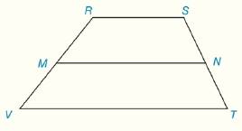 Chapter 4.CT, Problem 14CT, In trapezoid RSTV of Exercise 13, RSVT and MN is the median, Find x if VT=2x+9,MN=6x13,andRS=15. _ 