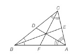Chapter 5.CT, Problem 14CT, For ABC, the three angle bisectors are shown. Find the product AEECCDDBBFFA. _________________ 
