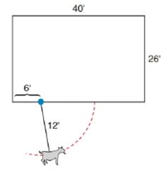 Chapter 8.5, Problem 42E, A goat is tethered to a barn by a 12-ft chain. If the chain is connected to the barn at a point 6 ft 
