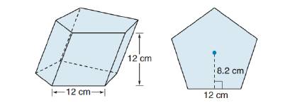 Chapter 9.1, Problem 45E, For Exercise 43 to 45, consider the oblique regular pentagonal prism shown. Each side of the base 