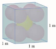 Chapter 12.P, Problem 1P, Each edge of a cubical box has length 1 m. The box contains nine spherical balls with the same 