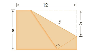 The Upper Right Hand Corner Of A Piece Of Paper 12 In By 8 In As In The Figure Is Folded Over To The Bottom Edge How Would You Fold It So As