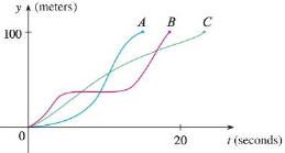 Chapter 1.1, Problem 24E, Three runners compete in a 100-meter race. The graph depicts the distance run as a function of time 