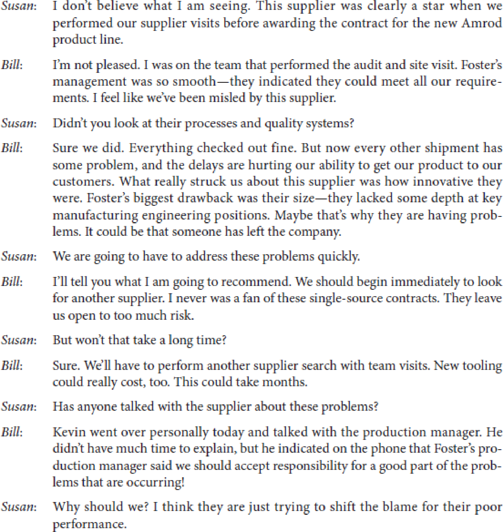 Chapter C, Problem 1.7A, Avion, Inc. Susan Dey and Bill Mifflin, procurement managers at Avion, Inc., sat across from each , example  1