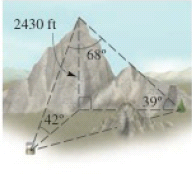 Chapter 6, Problem 6P, Determining a Distance A surveyor has determined that a mountain is 2430 ft high. From the top of 