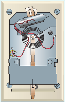Chapter 5, Problem 4SA, An older type of thermostat used in furnace and heat pump control is shown in  Fig. 5.21. The glass 