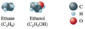 Chapter 4, Problem 43E, The space-filling models of ethane and ethanol are shown below. Use the localized electron model to 