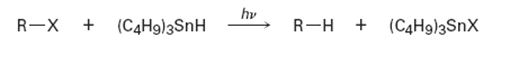 Chapter 10.SE, Problem 21MP, Alkyl halides can be reduced to alkanes by a radical reaction with tributyltin hydride, (C4H9)3SnH, 