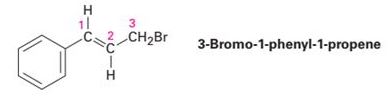Chapter 13.8, Problem 15P, 3-Bromo-1-phenyl-1-propene shows a complex NMR spectrum in which the vinylic proton at C2 is coupled 